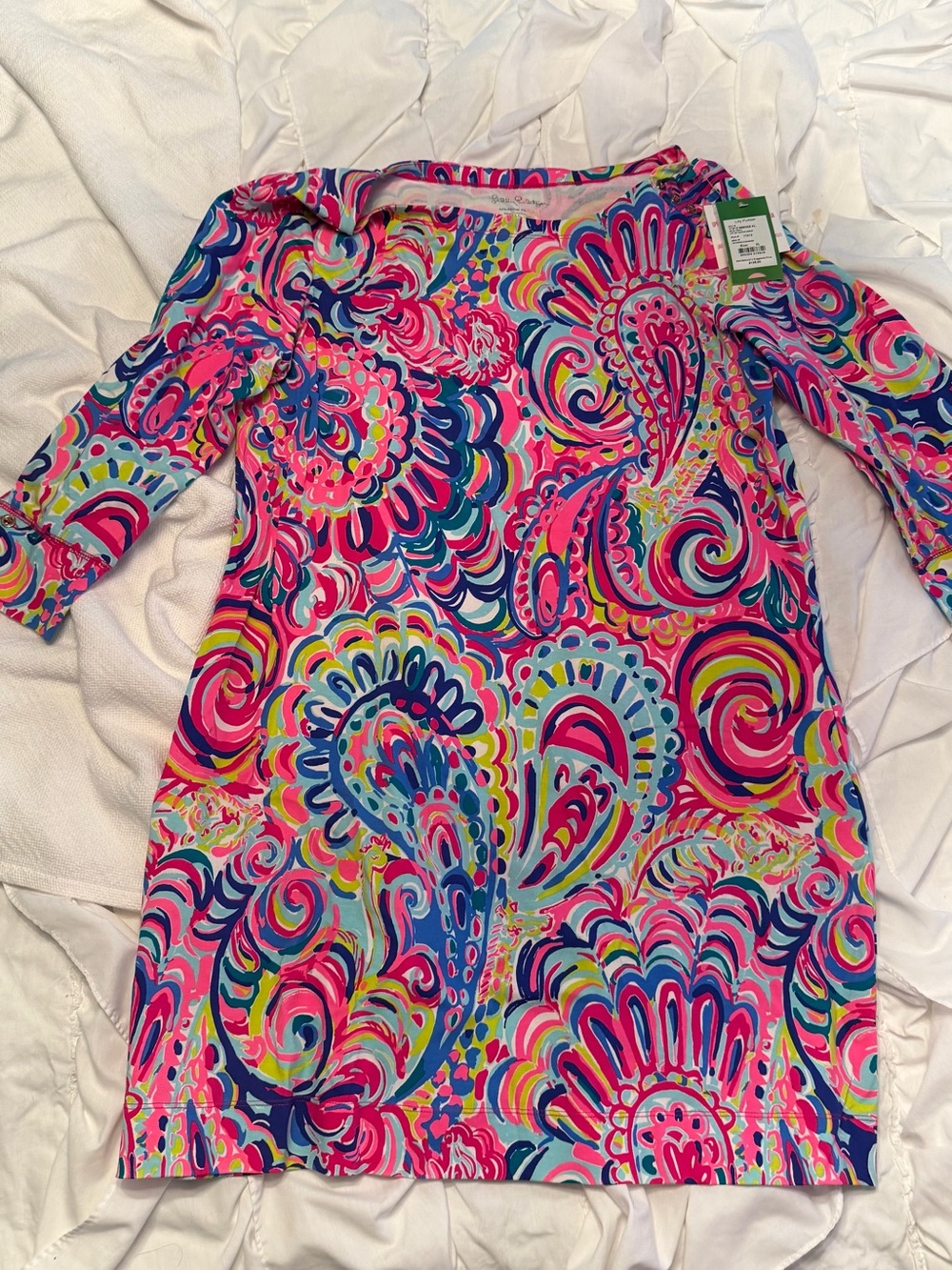 Lilly Pulitzer Neon Paisley Shift Dress - Pink/Blue/Green
